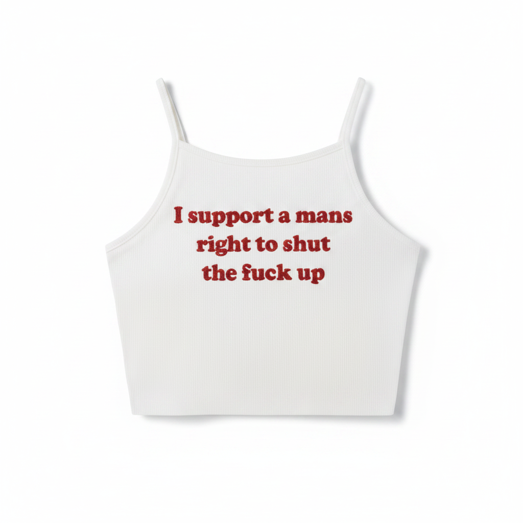 Support A Mans Right Y2K Crop Tank Top